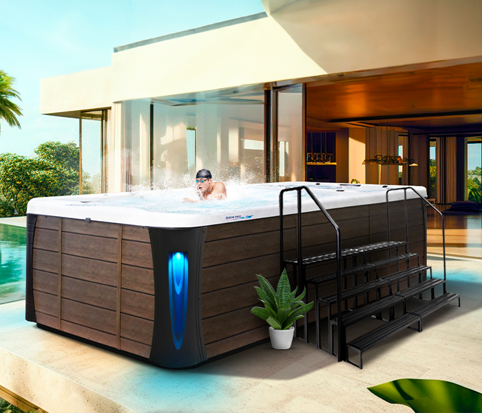 Calspas hot tub being used in a family setting - Indio